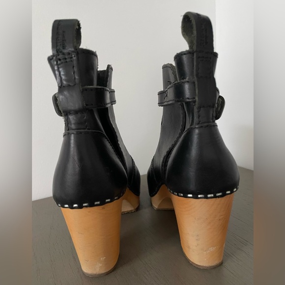 Swedish Hasbeens Black Platform Boots Size 36 - Picture 7 of 8